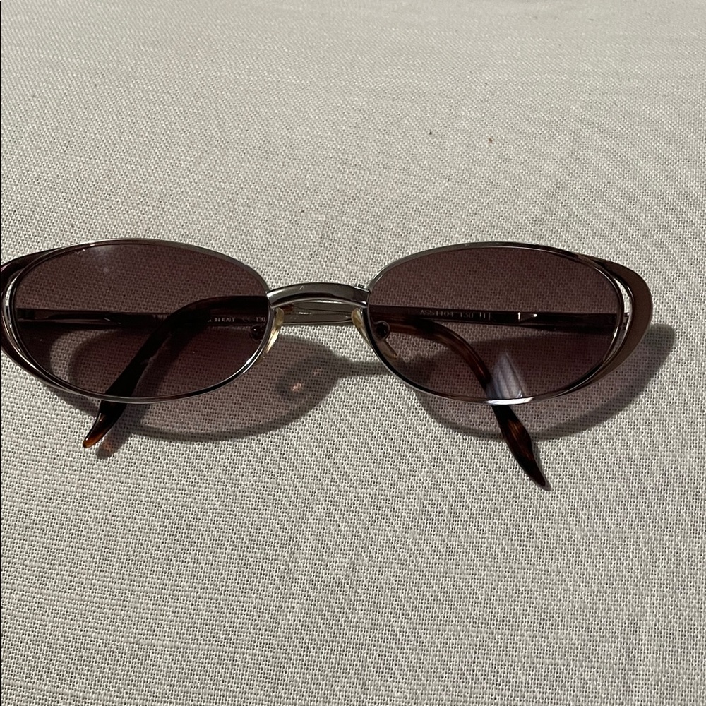 Anna Sui Oval Sunglasses with Brown Lenses and Tortoiseshell Temples